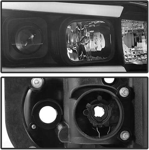 Miniatura 4 de ACANII - Para Dodge Charger LED negro 2006-2010 estilo tubo proyector faros delanteros lado conductor y pasajero