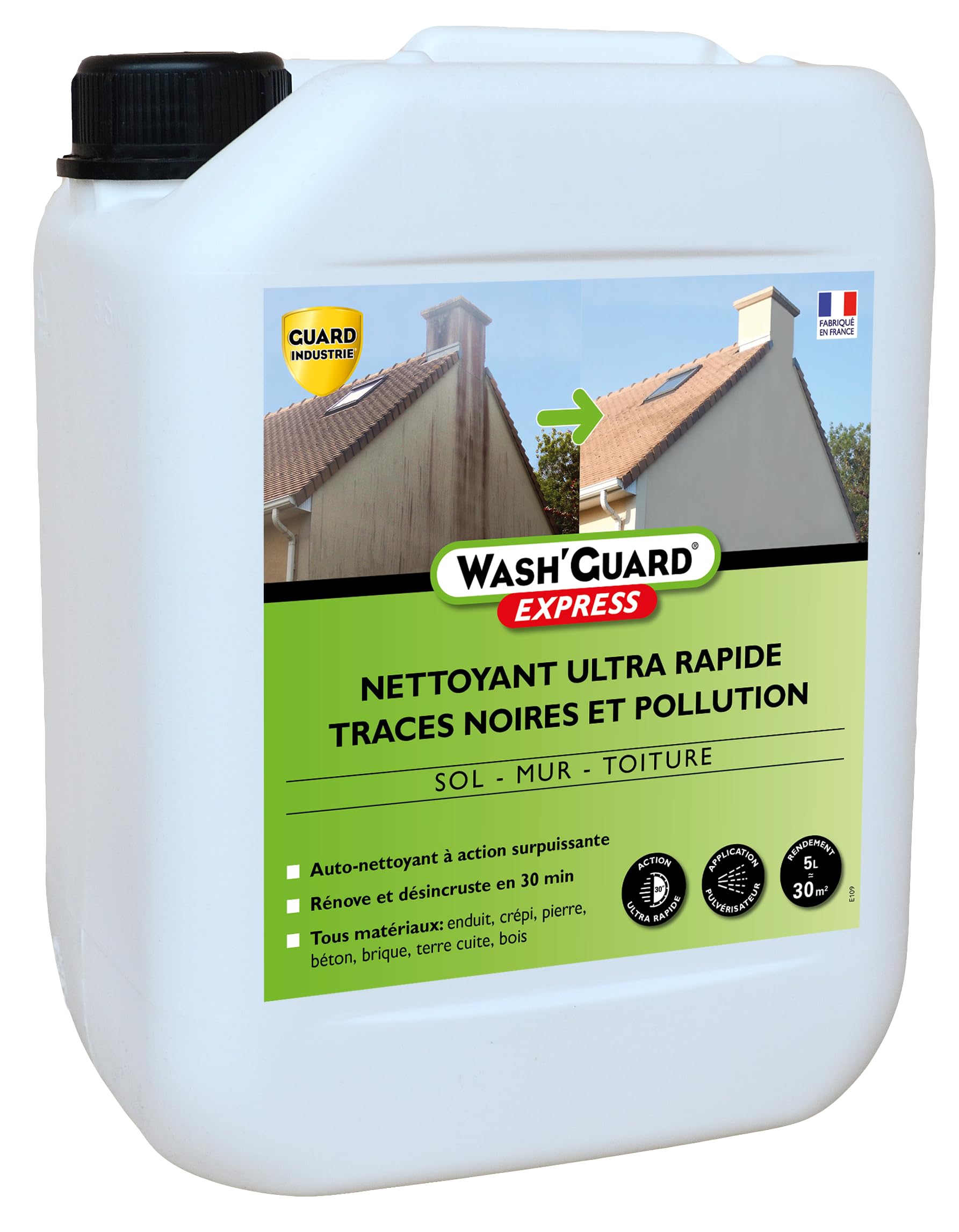 Wash'Guard Express - Detergente disinfettante disincrostante versione ultra veloce senza risciacquo, 5 l, fino a 30 m2