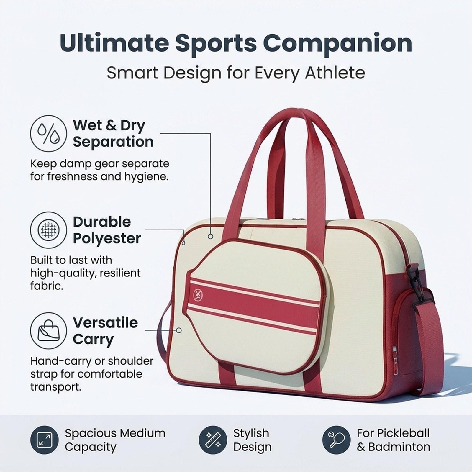 Pickleball Schlägertasche Und Halter, Outdoor Sporttasche für Pickleball Und Badminton Training.