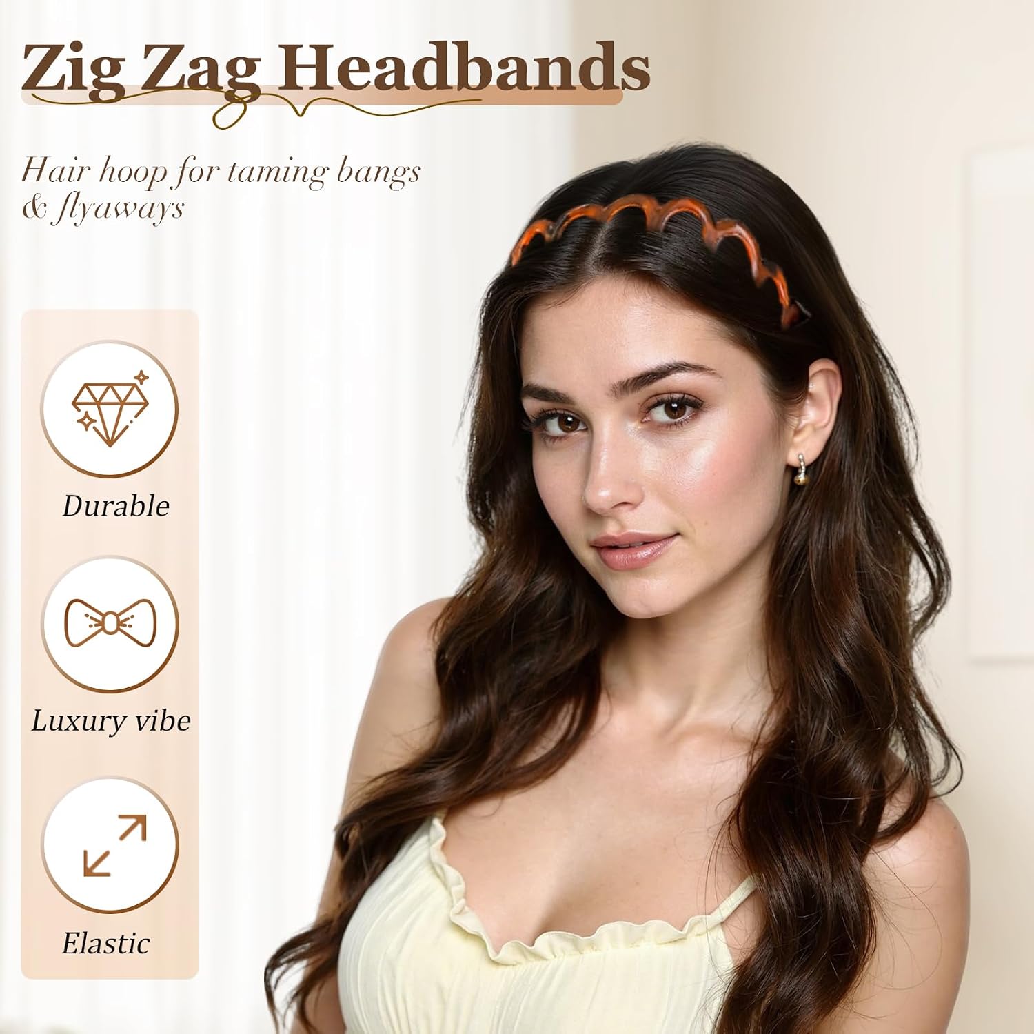2026 New 2PC U Shape Fashion Tooth Hair Comb Headband, High Cranium Head Bands for Women's Hair, Zig Zag Headbands for Women, Wavy Teeth Hairs Hoop for Women Girls Hairs Accessory Styling (Mix 2, M)