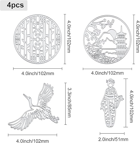 Miniatura 10 de ORIGACH 4 piezas de marco de ventana para puerta, fondo de encaje, troquelados, plantillas en relieve, molde de plantilla para álbumes de recortes,