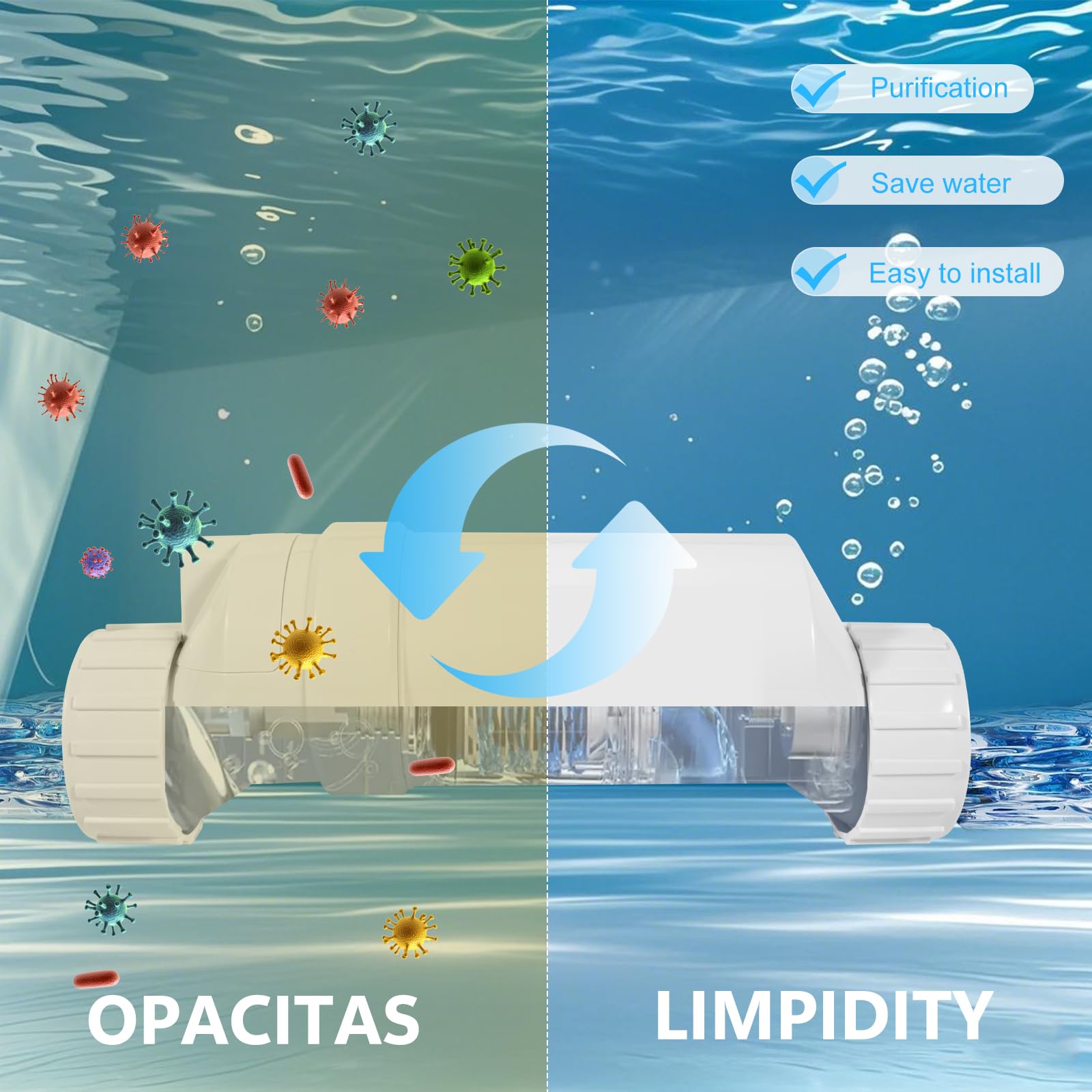 T-9 - Célula de sal para sistema de clorador de piscina compatible con Hayward Cell T-9 W3T-CELL-19 BLT9H AquaRite, AquaTrol y más piscinas de agua salada de hasta 25.000 galones