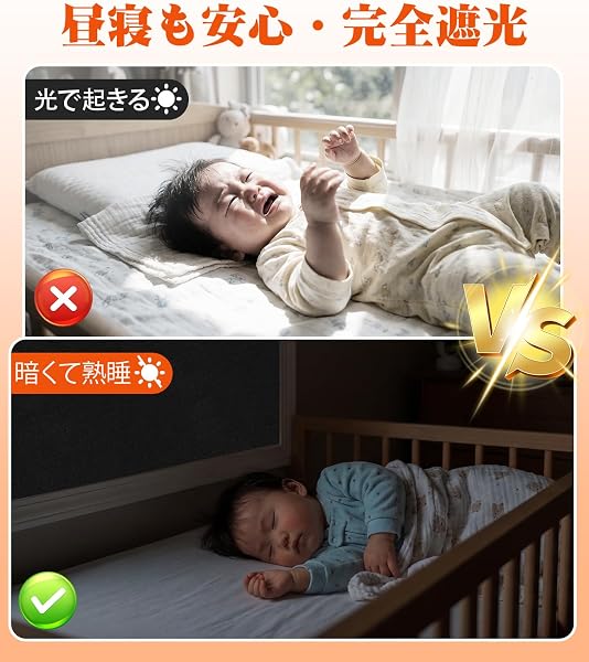 遮光シート 100%遮光率【無臭で安心】 断熱保温【快眠サポート】マジックテープ取付 免打孔 99%UVカット 超薄型 水洗い可能 ベビー 夜勤者 プロジェクター部屋 賃貸 車中泊 西日対策 プライバシー保護 - 3