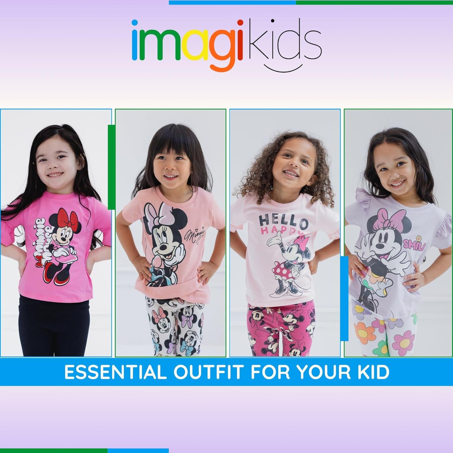 Disney Minnie Mouse Cotton T-Shirt and Leggings Outfit Set for Girls - Infant to Big Kid Sizes (12 Months - 14-16) - Image 3