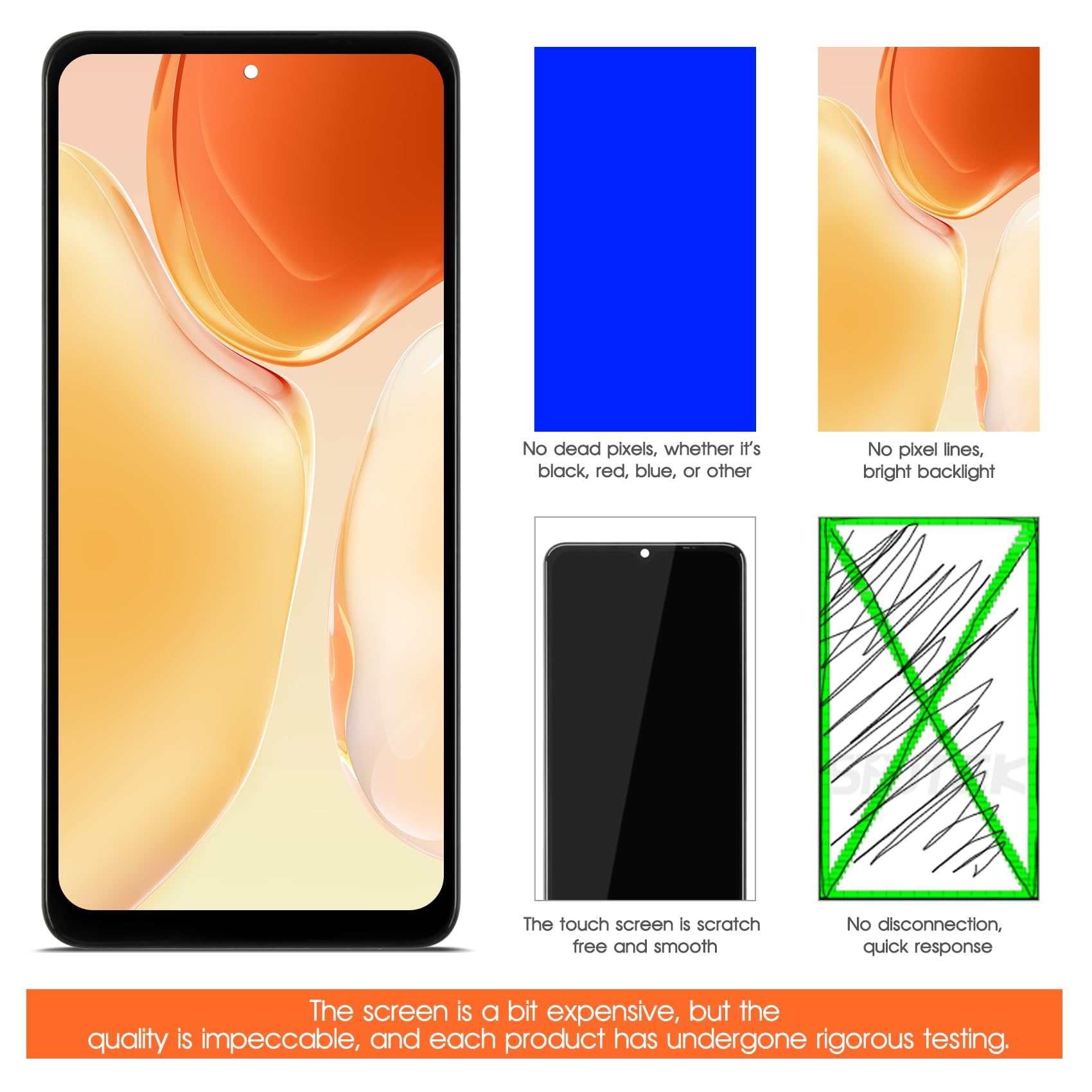 per Oppo A60 LCD Display per Oppo A60 CPH2631 LCD Schermo per Oppo A60 Touchscreen Digitizer Assembly con Telaio Kit di Riparazione (Nero, 6.67")