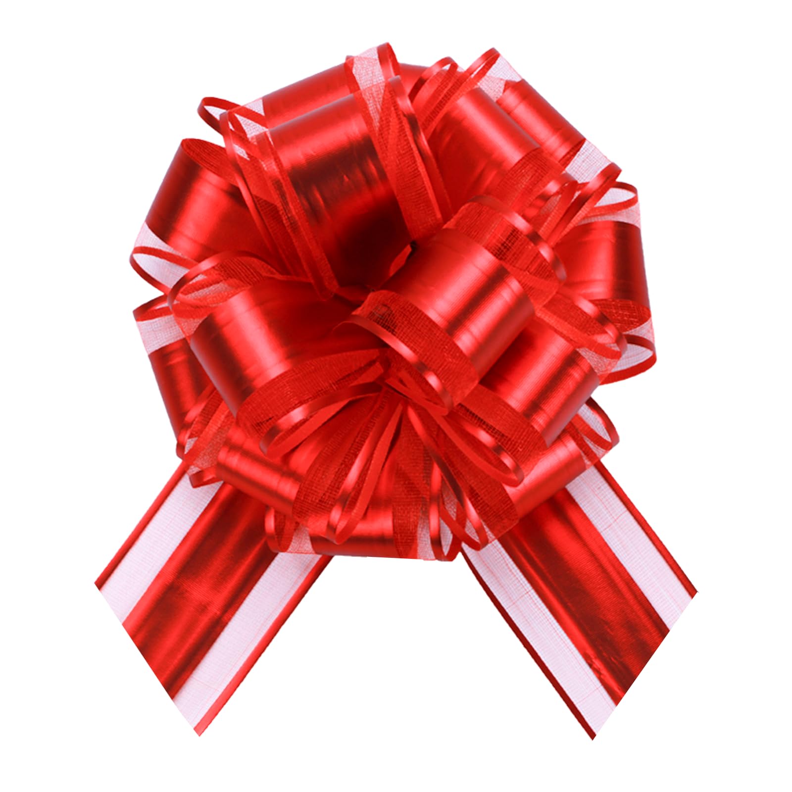 speoit 6 PCS 6 Inch Organza Red Pull Bows - christmas bows,christmas bows for gift wrapping,Perfect for Gift Wrapping, Wedding Decor, Car Bows,