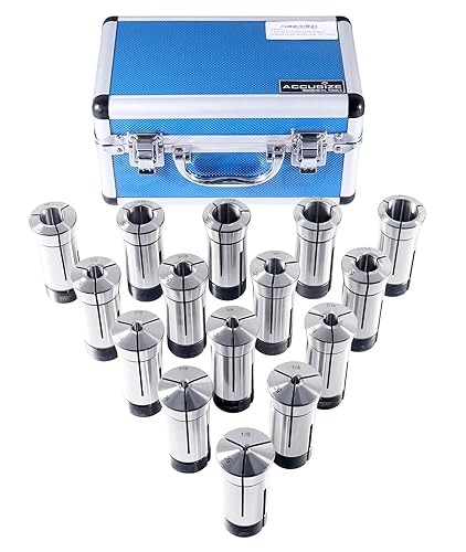 Miniatura 3 de Accusize Industrial Tools 15 pinzas redondas de precisión 5C endurecidas y molidas, 0200-0571 de 1/8-1" por 16th