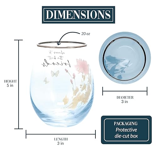 Miniatura 6 de Pavilion - Copa de vino sin tallo de 20 onzas, copa de amistad de diamantes para mujeres, cumpleaños, boda, Navidad, regalo del día de la madre, 1