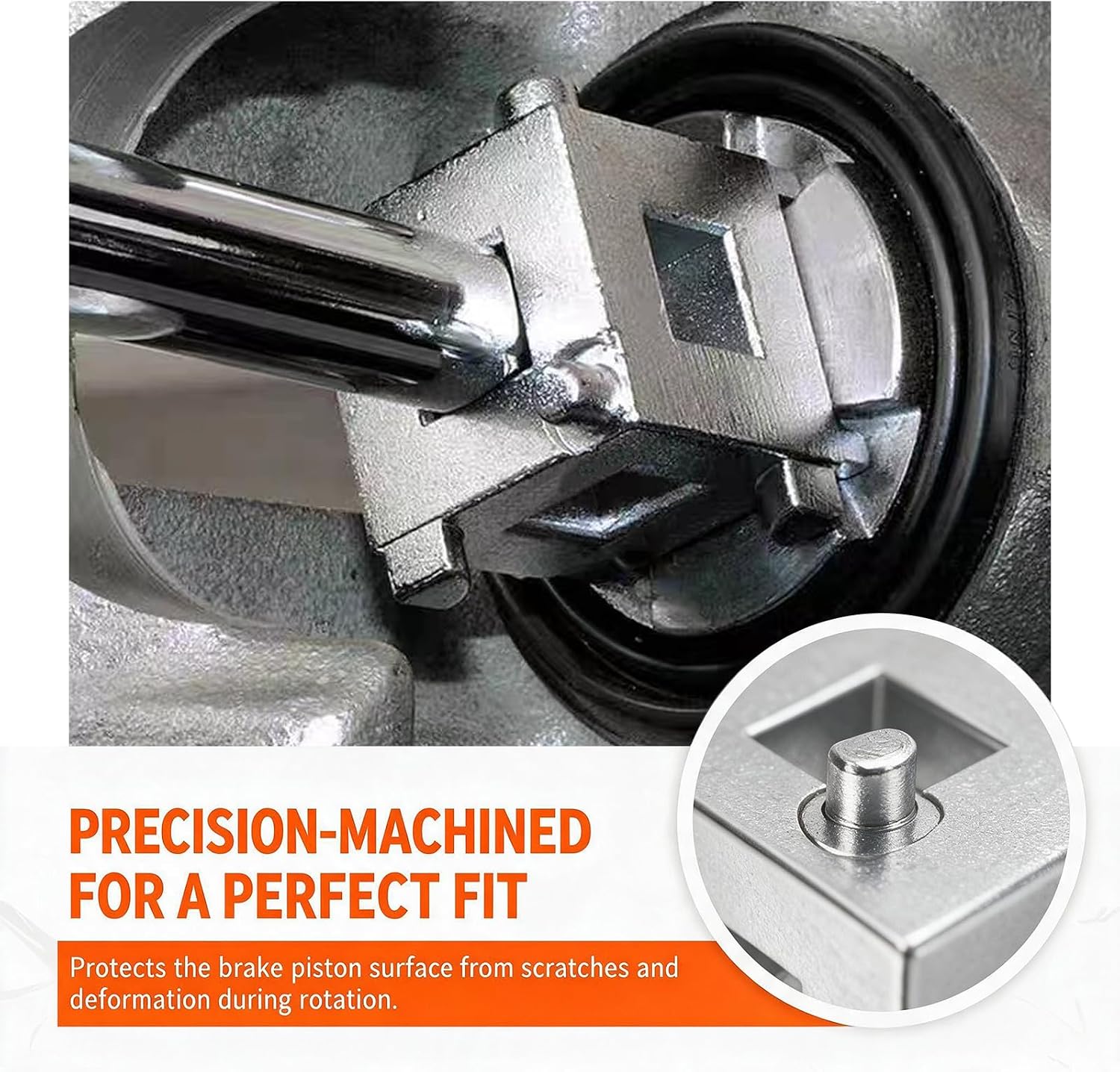 Car Cube Brake Caliper Compression Tool, 6 Sides Brakes Piston Tool, Steel Rear Disc Brake Caliper Tools with 3/8" Square Drive Hole, for Adjusting Piston, Universal Cars Accessories