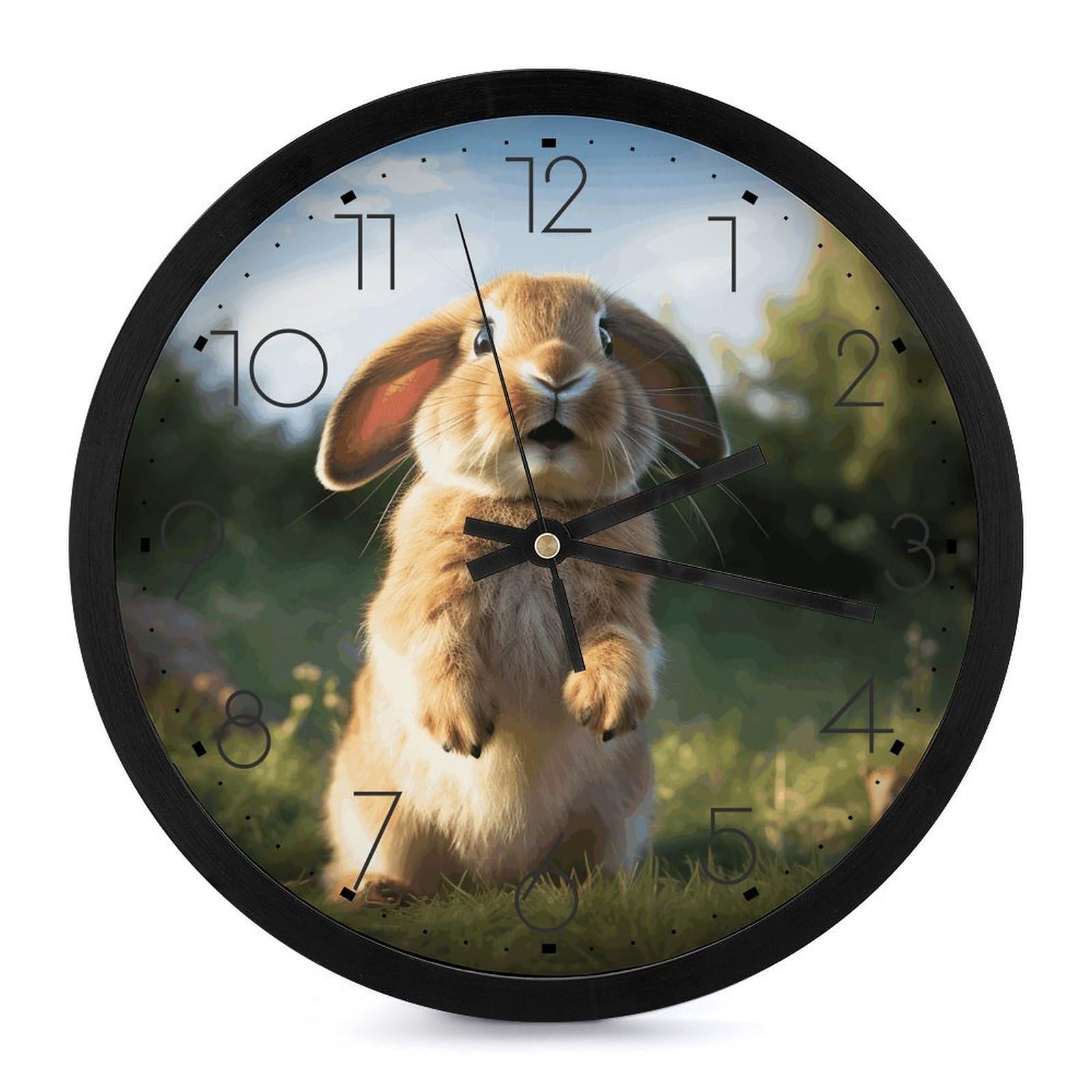 Horloge murale moderne lapin pour apprendre l'heure en classe