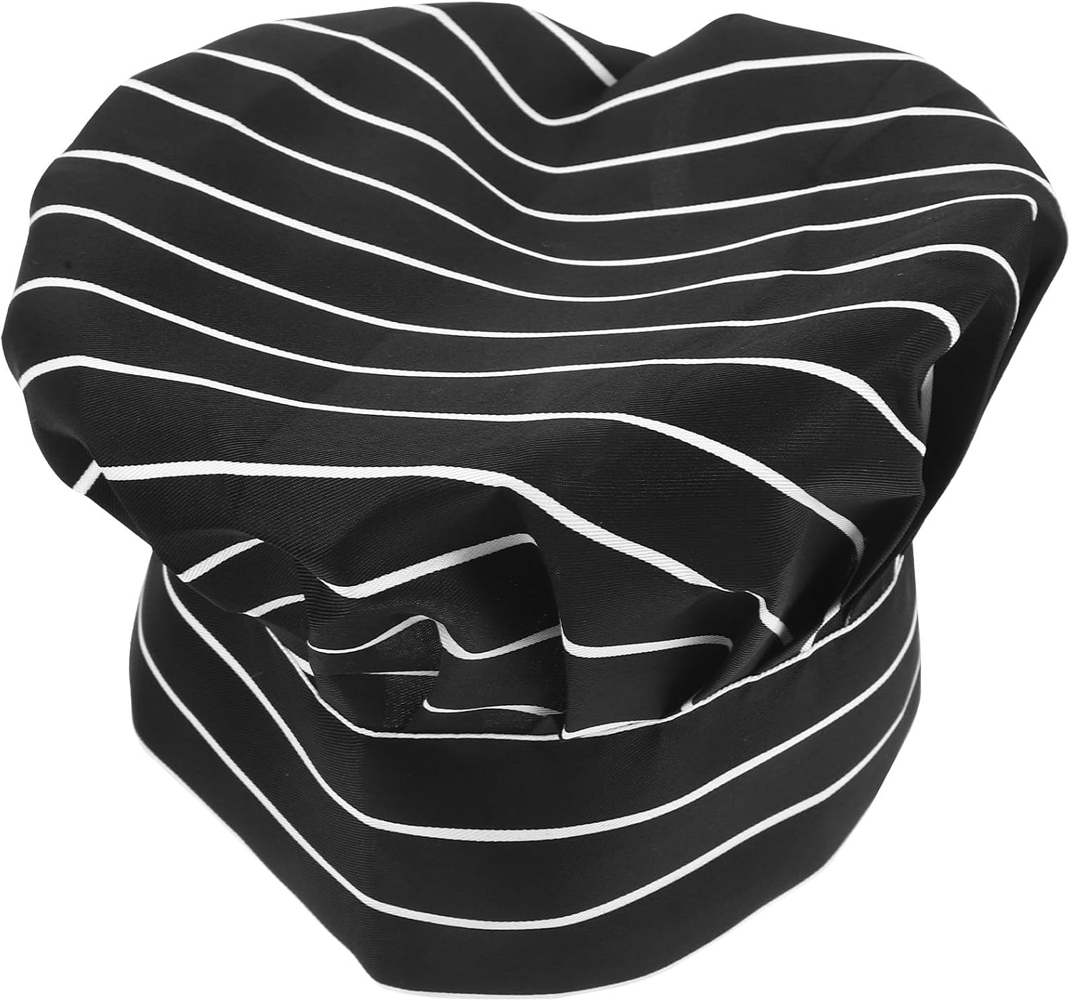 Men’s and Women’s Chef Cooking Hat Black and White Striped Kitchen Hat Unisex Bakery for Restaurant Food Service