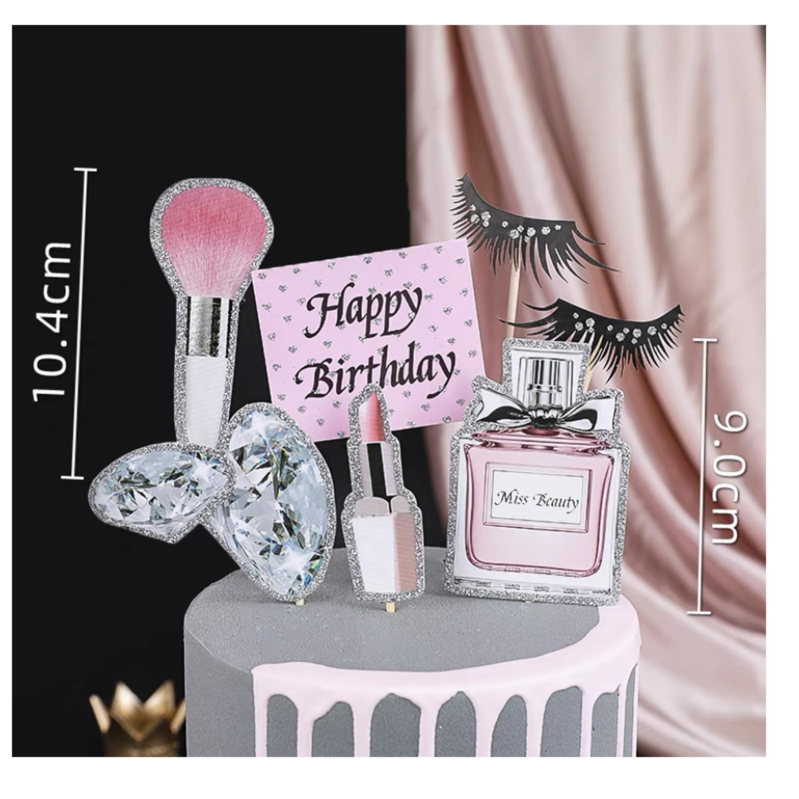 KUKIFUN Set di 22 accessori per torta di trucco, per torte di compleanno, per matrimoni, saloni di trucco, spa, feste a tema