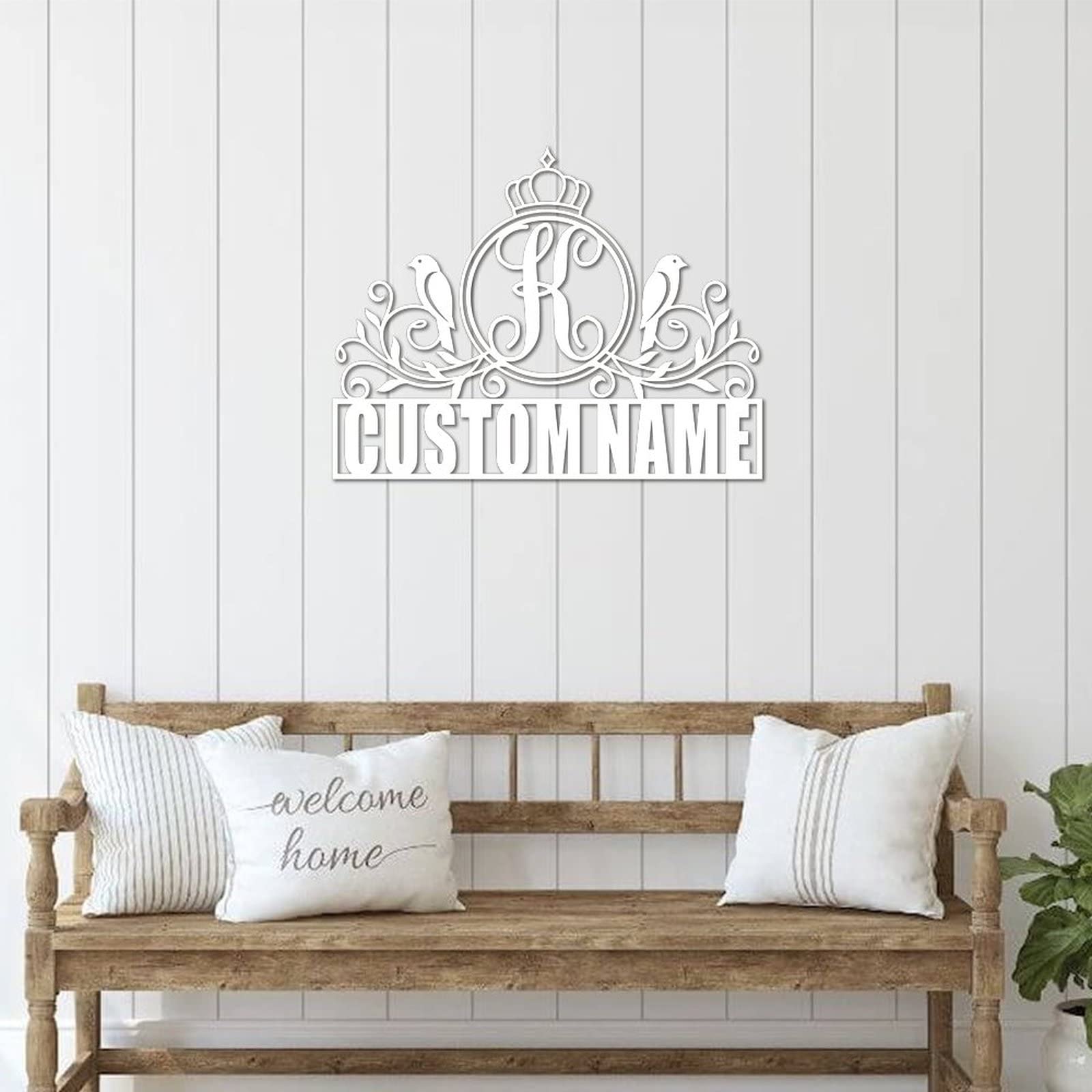 Letrero de letra dividida con monograma, letrero de nombre K personalizado, letrero de metal para el hogar, galería, decoración de pared, apellido familiar, letrero de metal, regalo de boda, letrero
