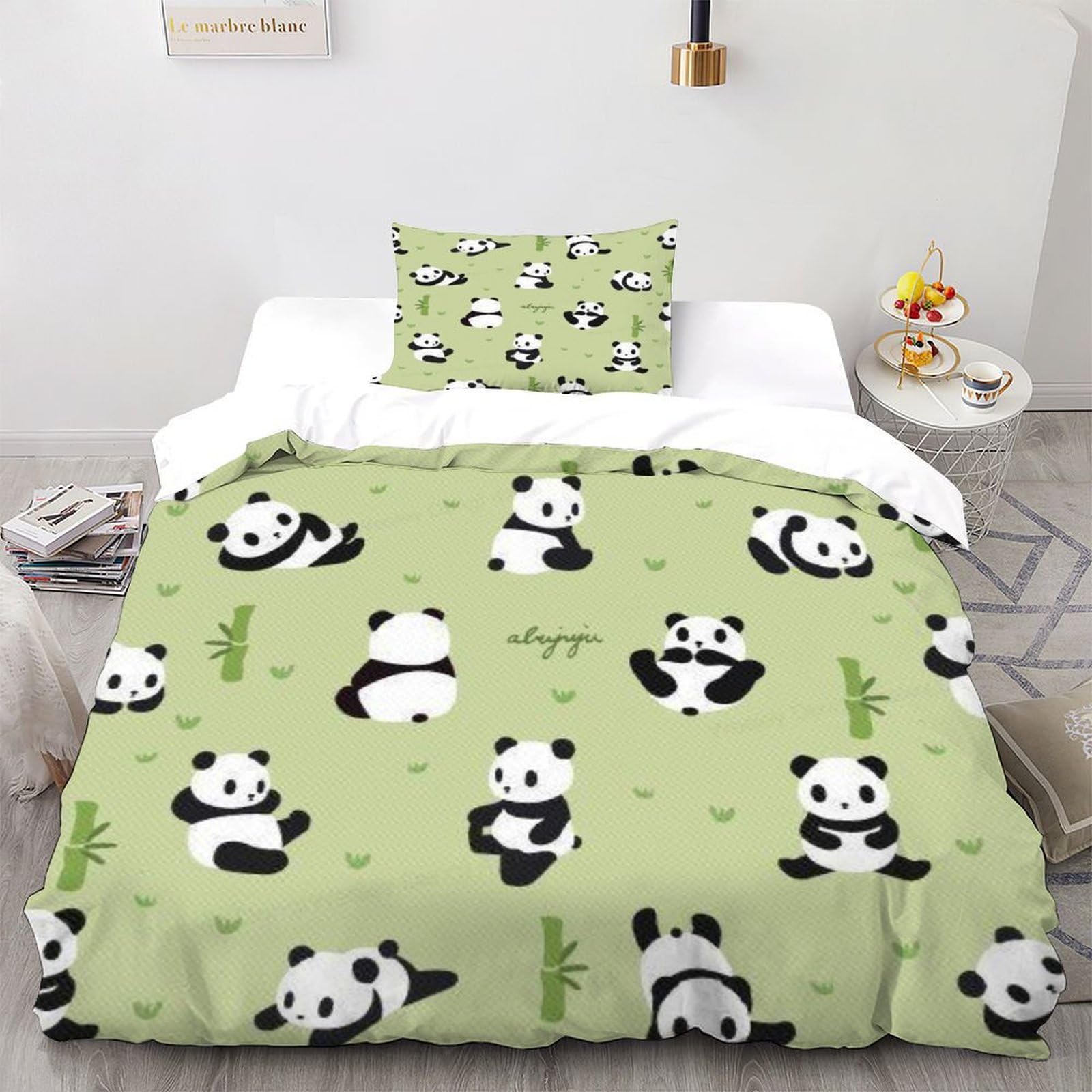 Housse de couette panda en microfibre pour une chambre d'enfant douce et accueillante