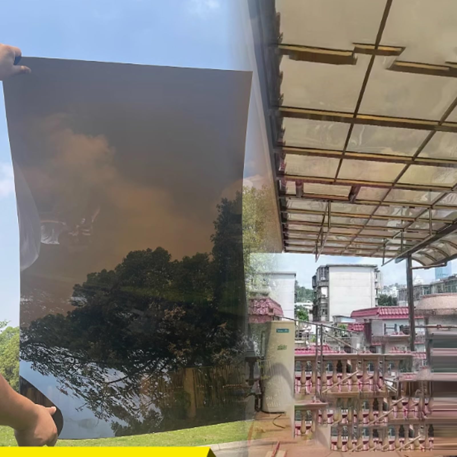 Ayharylh Grey Polycarbonate Roofing Sheet Outdoor Clear, Polycarbonate Greenhouse Panels, Replacement Shed Panel,Not Easily Deformed,1Mm Thick Greenhouse Panels,Cuts Easily Suitable For Patios, Partitions