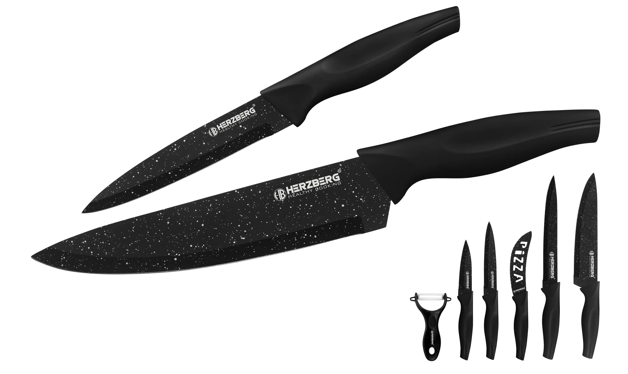 Set 5 Couteaux Cuisine Gustrug – Acier Inox Carbone Haut De Gamme + Poignées Ergonomiques Pakka Bois