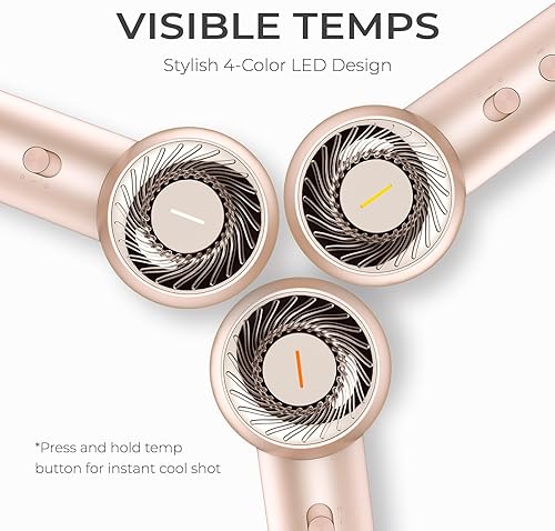 Miniatura 7 de TYMO Secador de pelo iónico, secador de pelo de alta velocidad para secado rápido sin daños, secador de pelo silencioso profesional con iones