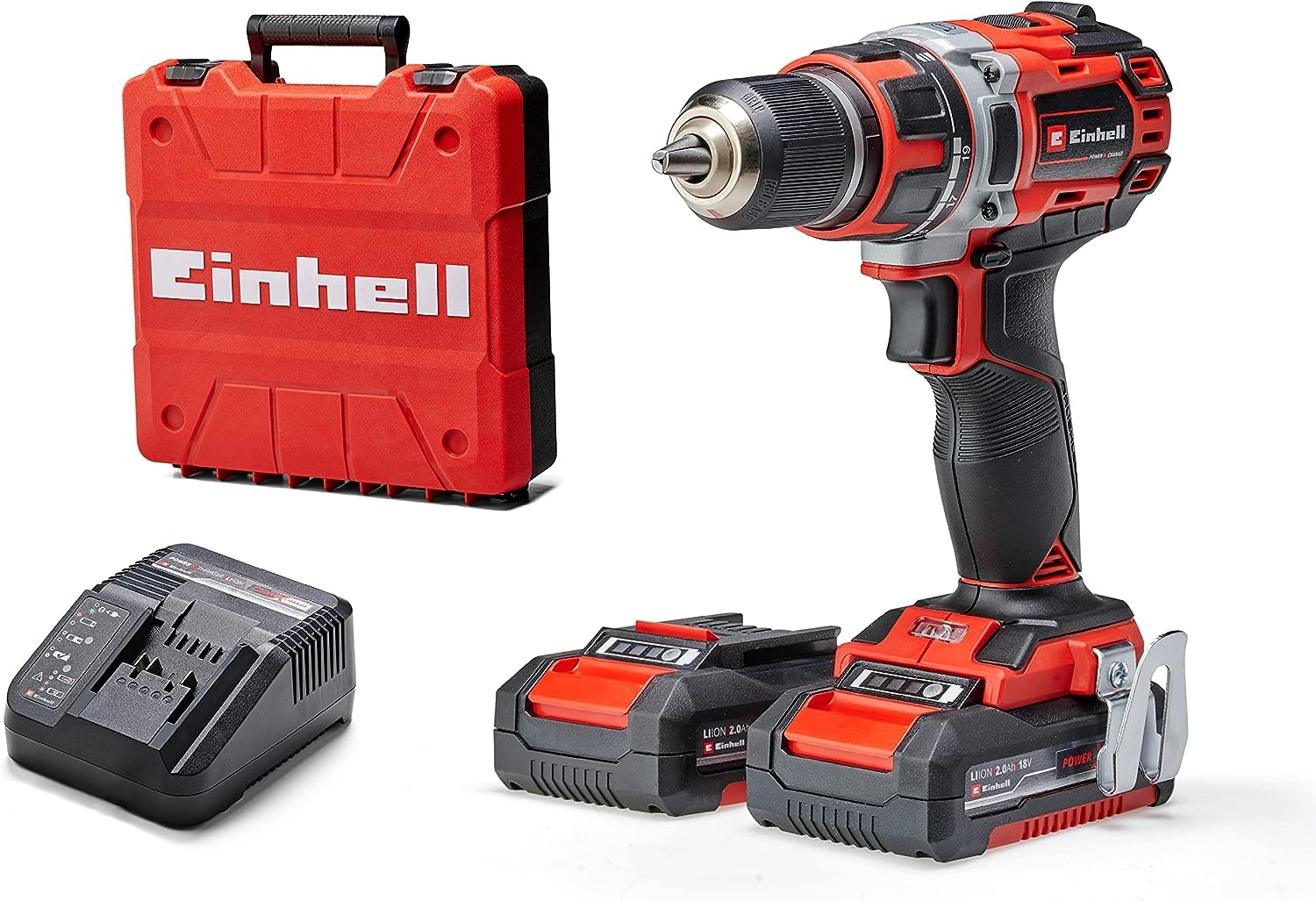 Einhell TE-CD 18/50 Li BL Power X-Change Drill/Screwdriver with Battery (Li-Ion, 18V, Max 50 Nm, Drill Chuck 13 mm, Electronic Speed System, Incl. 2 x 2.0 Ah Batteries and Charger)
