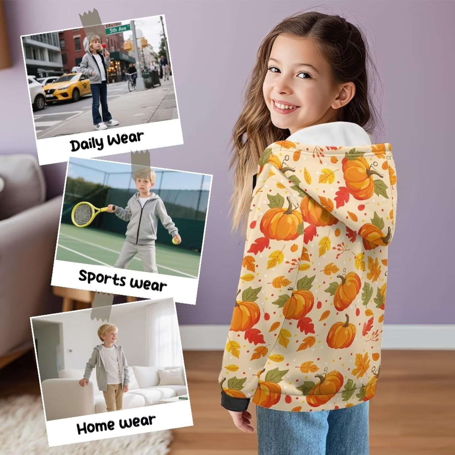 Children'S Pullover, Athletic Sweatshirt Athletic Boys Long Sleeve Top Hoodie Girls Toddler Cozy Fall Jacket