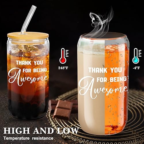 Miniatura 3 de Juego de 12 tazas de agradecimiento para empleados, regalos de agradecimiento de Navidad, para equipo, tazas de vidrio para personal y compañero de