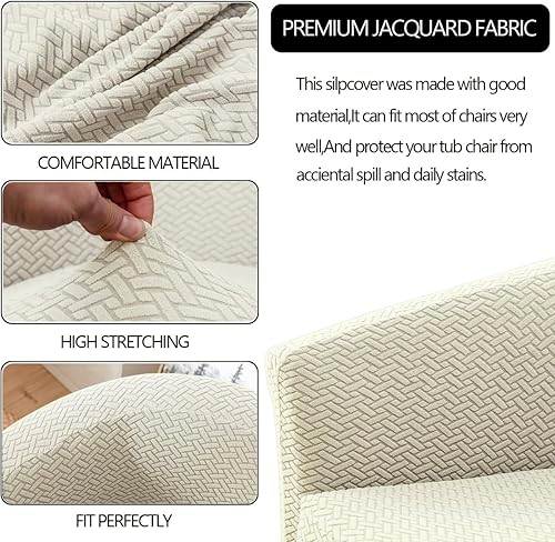 Miniatura 6 de Funda para silla de club, fundas para sillones, fundas de elastano jacquard para sillones, fundas elásticas para sillas de bañera, funda protectora
