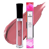 Vista 12 de Aromi Lápiz labial líquido mate Color de labio lila para mujeres, de larga duración, tono brillante rosado púrpura, vegano (Rosa Perivinca)