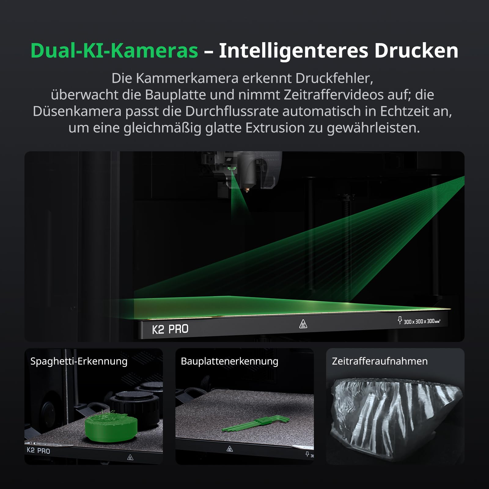 Creality K2 Pro Combo (A) 3D-Drucker, Multicolor-3D-Drucker mit CFS, 600 mm/s Hochgeschwindigkeitsdruck, Dual-AI-Kamera, vollständig montiert & automatische Nivellierung, 300×300×300mm Druckvolumen