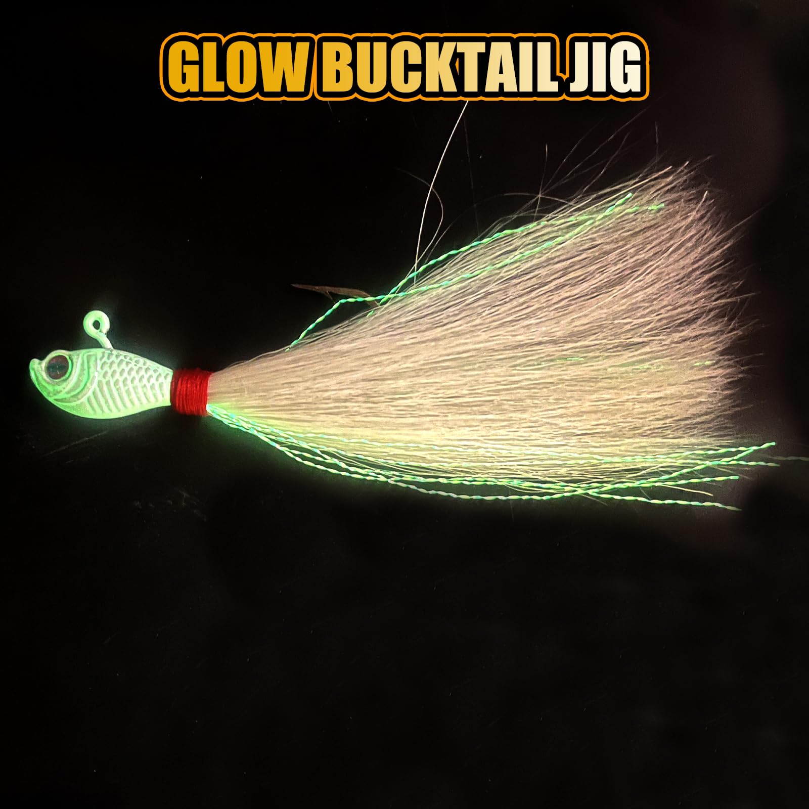Bucktail Jigs, realistischer Haar-Jig-Angelköder mit Einzelhaken, Bucktail Swimbait Jig für Barsch, Striper, Zander, Flunder, 7,1 g, 14,2 g, 28,3 g, 56,7 g