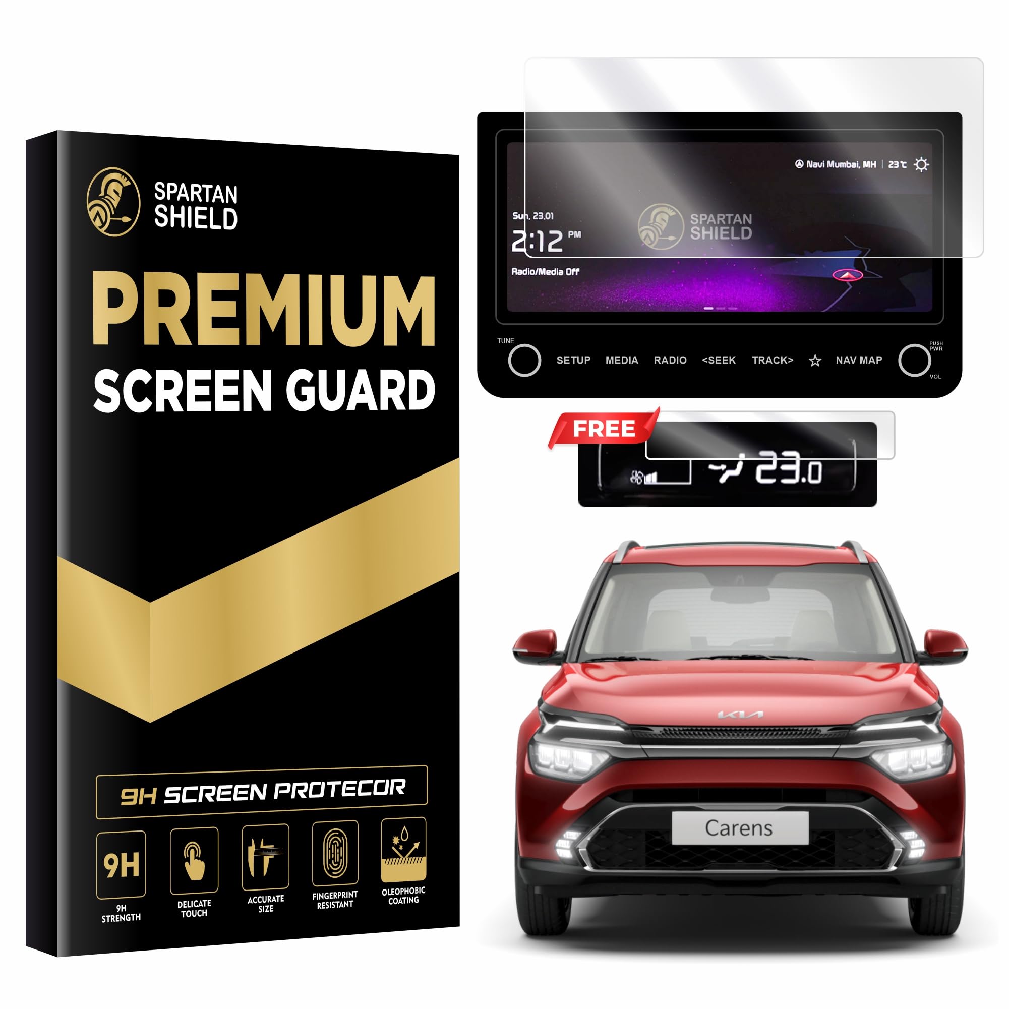 Spartan Shield 9H Screen Guard For KIA CARENS 10.25 INCH 2022-Running | LUXURY LUXURY PLUS + TOUCHSCREEN INFOTAINMENT Display Protector | Car Music System Accessory [Not Tempered Glass] (10.25 INCH) (B0CQ2LXP2R) Amazon Price History, Amazon Price Tracker
