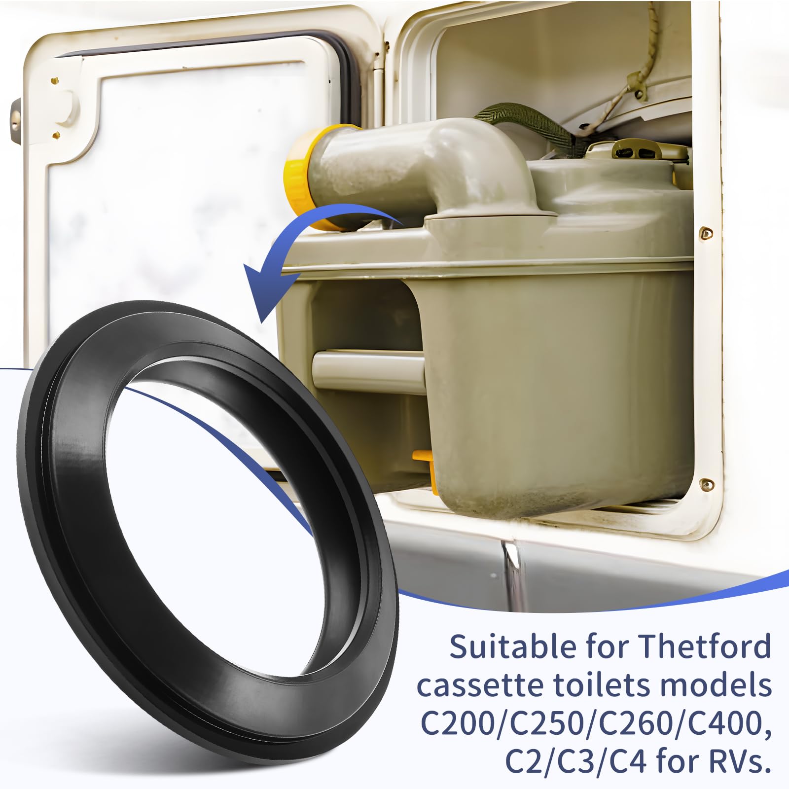 CANTONDZ 23721 Guarnizione Labbro Compatibile con Thetford Cassette Lip Seal WC adatto per C200 C250 C400 C500 C2 C3 C4 Caravan Camper