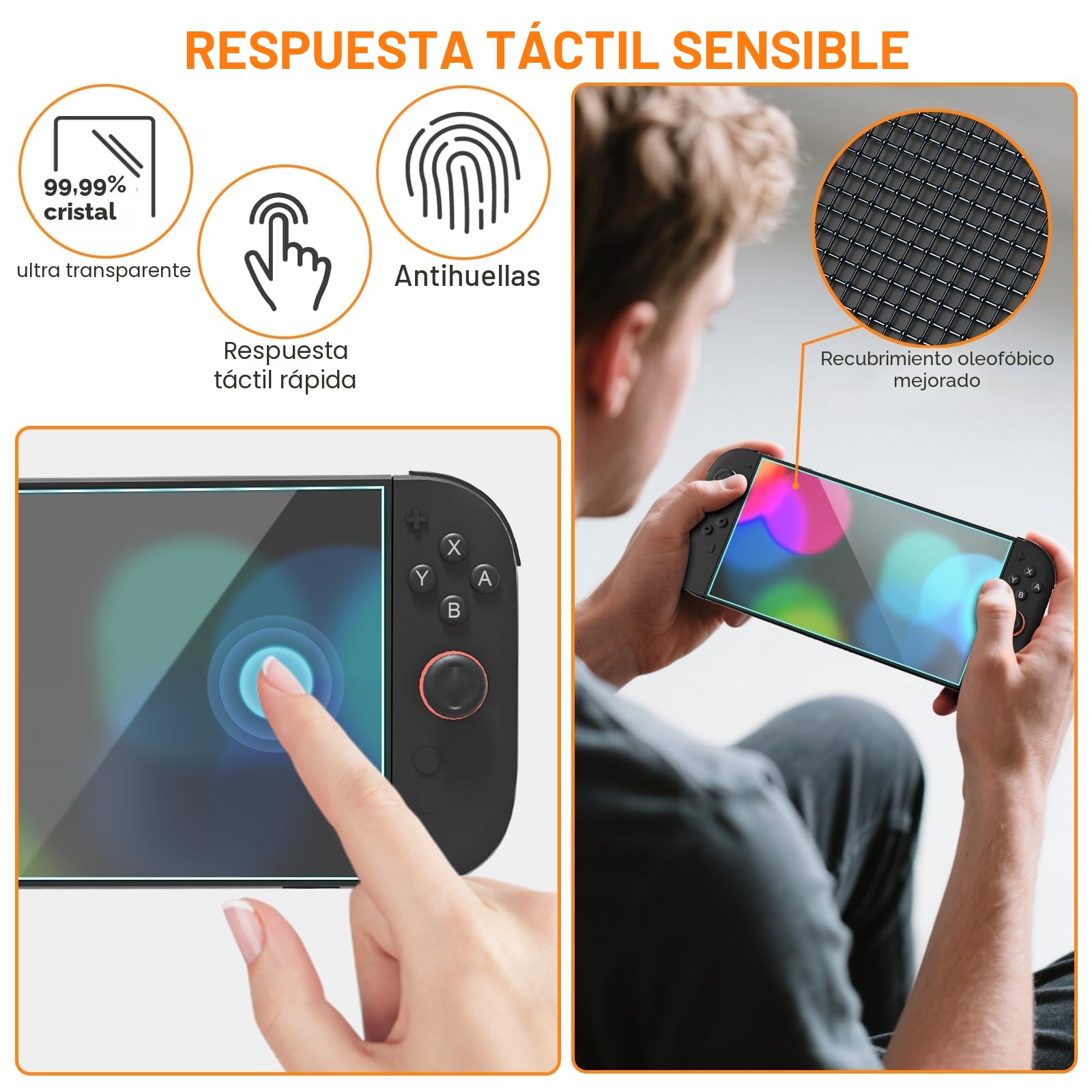 Teyomi 2 Pieza Protector de pantalla compatible con Nintendo Switch 2, vidrio templado para Nintendo Switch 2 de alineación automática, película protectora fácil de instalar,antiarañazos, Sin burbujas