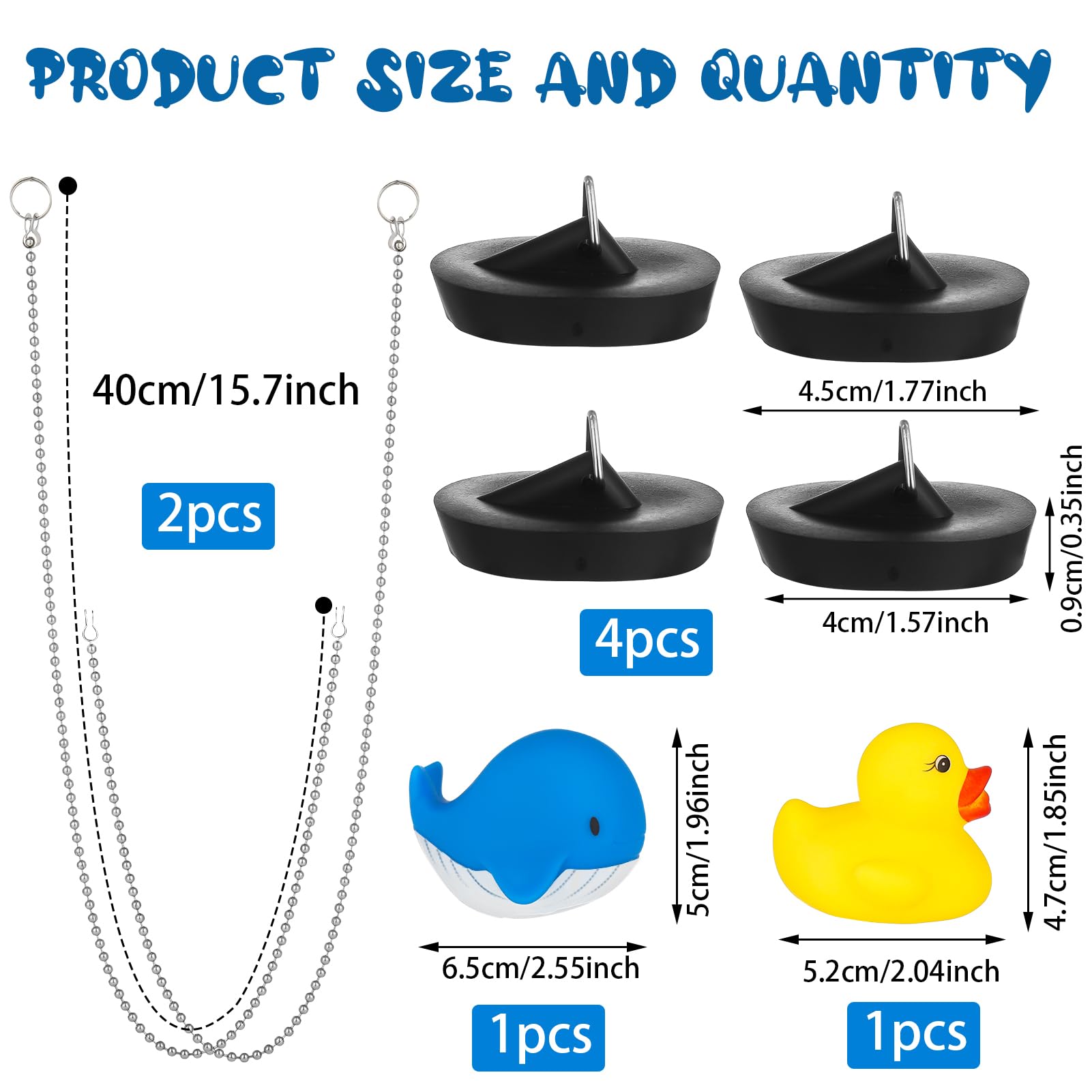 LIANRISES 3 Pezzi Tappo Vasca Da Bagno 4.3cm Tappi Da Bagno Elastici Tappo Per Vasca Da Bagno Universale Tappo Per Lavandino Cucina Nero Sostituzione E Catene In Acciaio Inossidabile