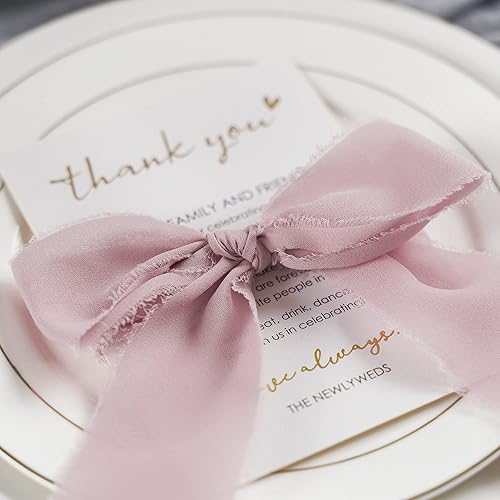 Miniatura 5 de MEEDEE Cinta de gasa rosa polvorienta, flecos deshilachados de 2 pulgadas, perfecta para manualidades, envoltura de regalos, invitaciones de boda y