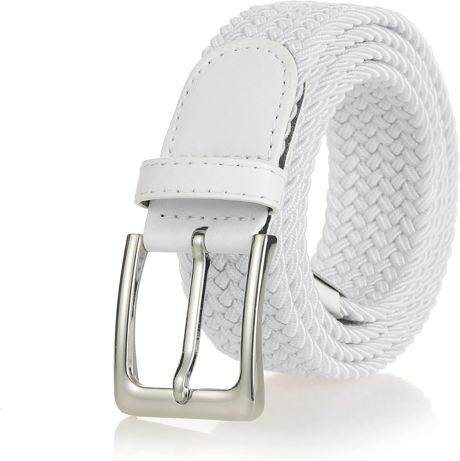 Elastic Braided Belt, 1 3/8", Woven Stretch Belt for Golf Casual Jeans Shorts Pants