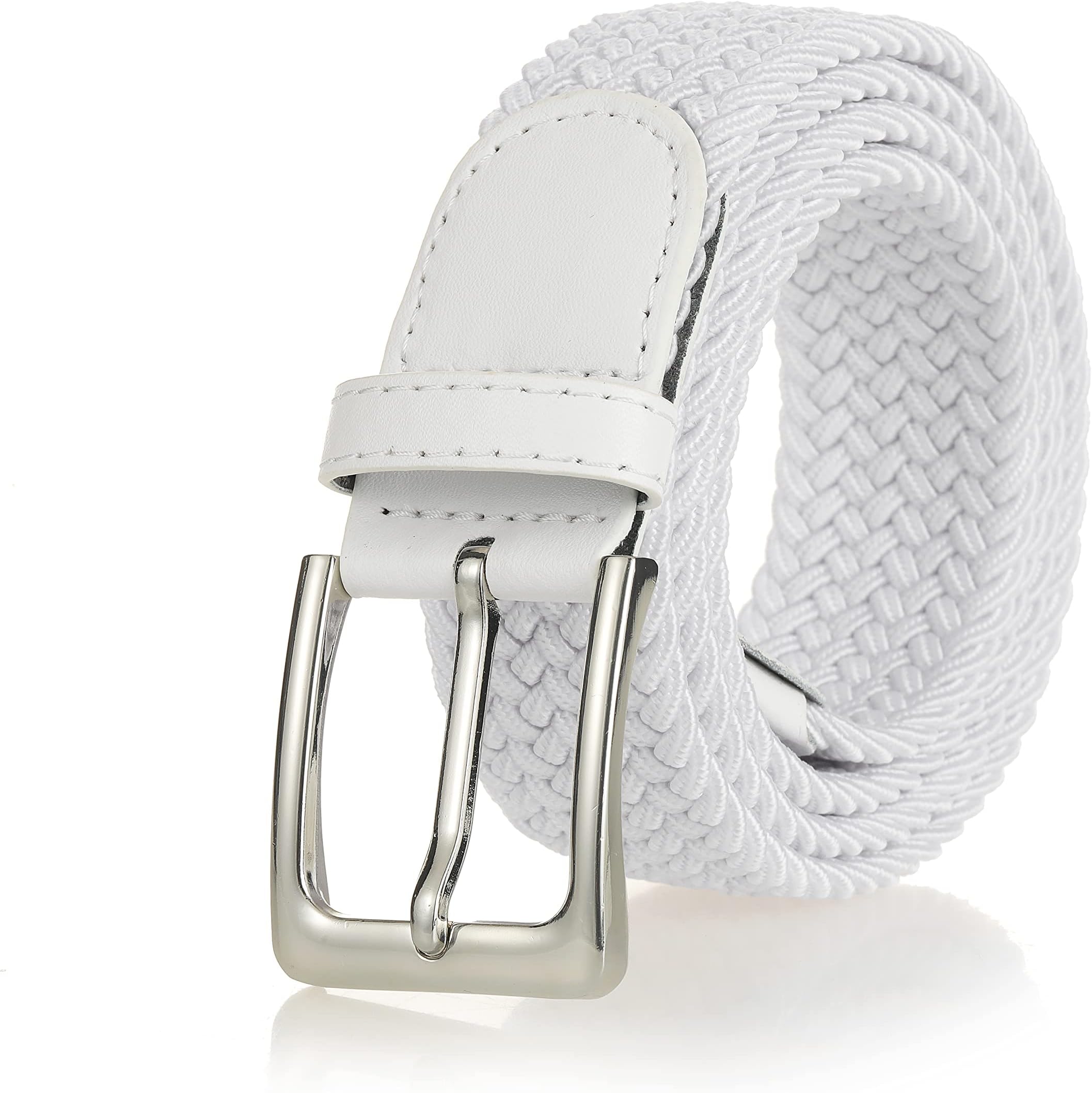 Elastic Braided Belt, 1 3/8", Woven Stretch Belt for Golf Casual Jeans Shorts Pants
