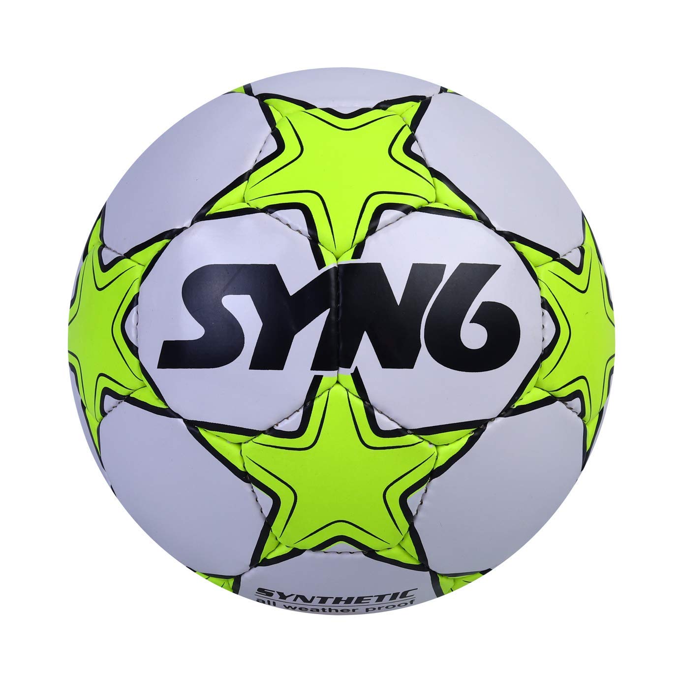 Syn6 Synshine Football, Size 5 , Fluorescent Green, Rubber Soccer Ball
