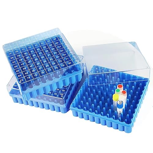 Caja de almacenamiento criogénico - Cajas criogénicas de PC, azul81-pozo, para criotubos de 0.5, 1.5 y 0.1 fl oz (paquete de 1) (1)