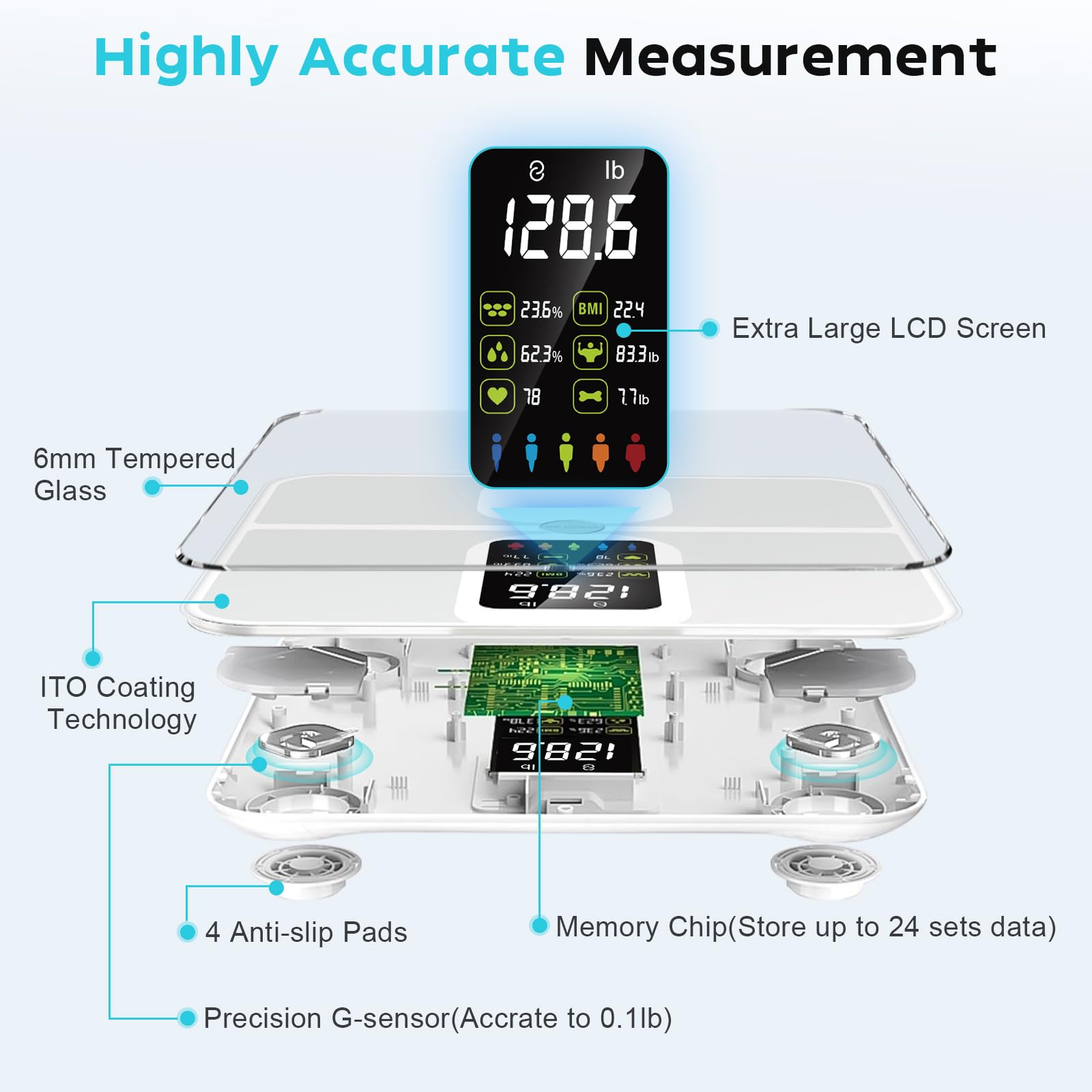 1 Pezzo Bilancia Del Grasso Corporeo, Bilancia Bt Bmi, Bilancia Smart Wireless Per Il Peso