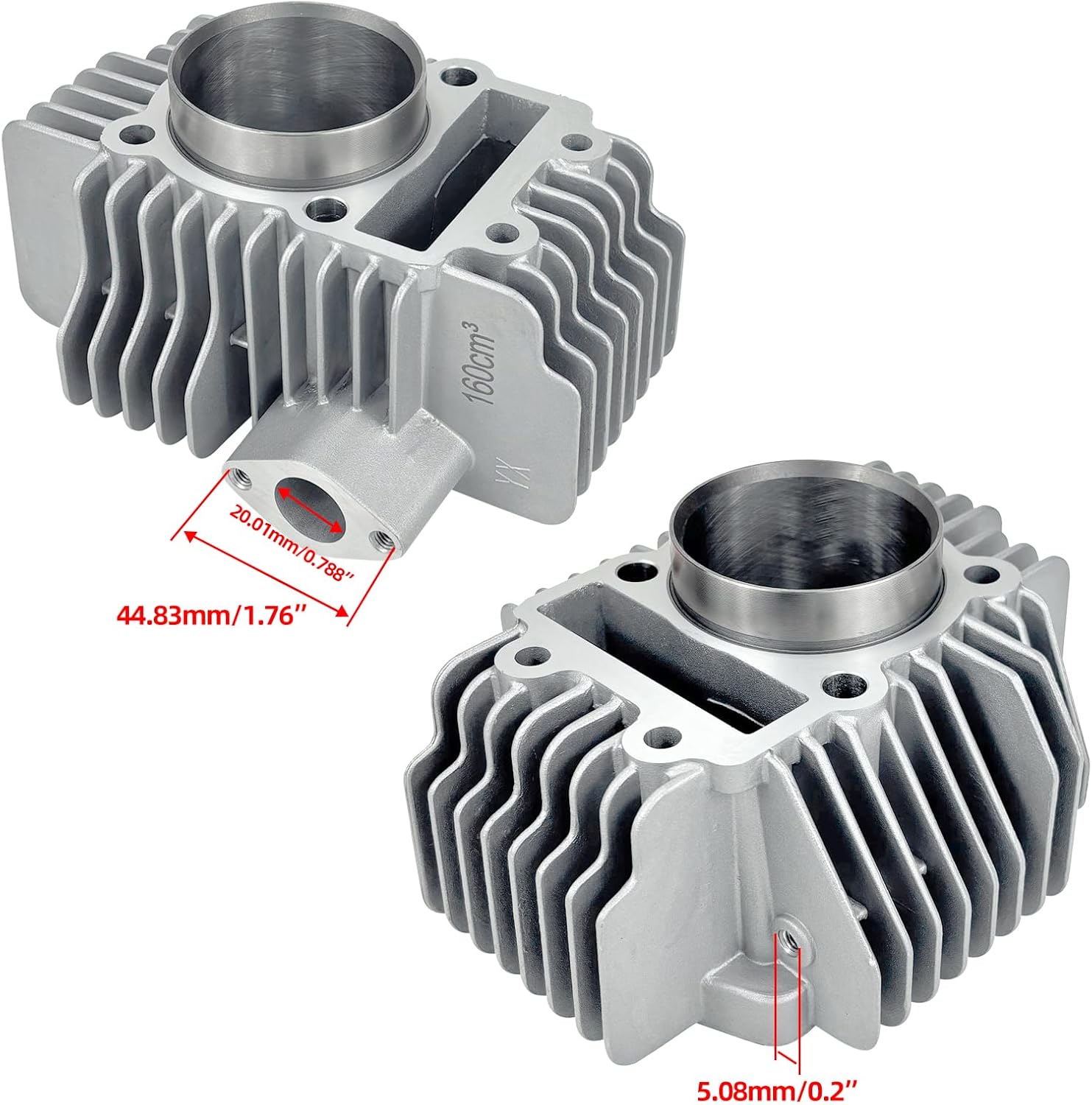 60mm Bore Complete Cylinder Head with Piston Kit Compatible with YX160 160cc Engine Pit Dirt Bike
