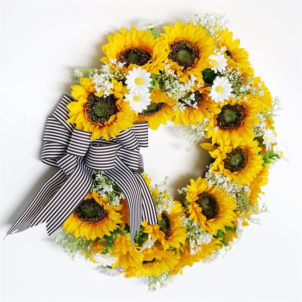 Autumn Coloured Sunflower Wreath Rustic Wedding Decoration Patio Door Decoration Simulation Wreath