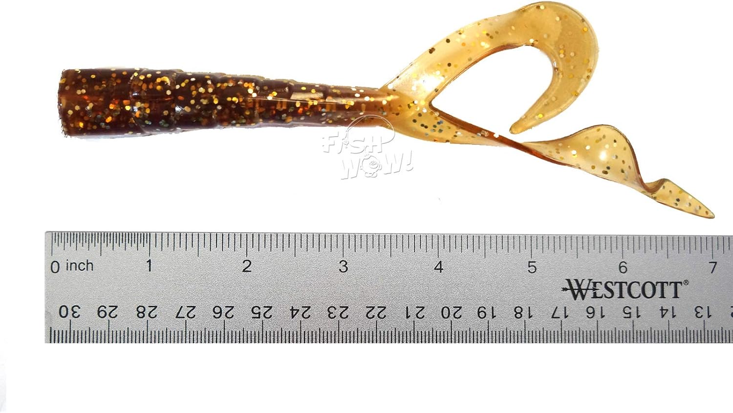 30pcs 6 inch Twin Tail Perch Grub 6" Scampi Soft Lure - Root Beer