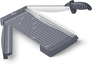 Firbon 12" Guillotine Paper Cutter with Hidden Ruler, Compact Heavy Duty 12-Sheet Capacity Trimmer for Cardstock, Photos, Scrapbooking, Office, Classroom, Studio (Gray)