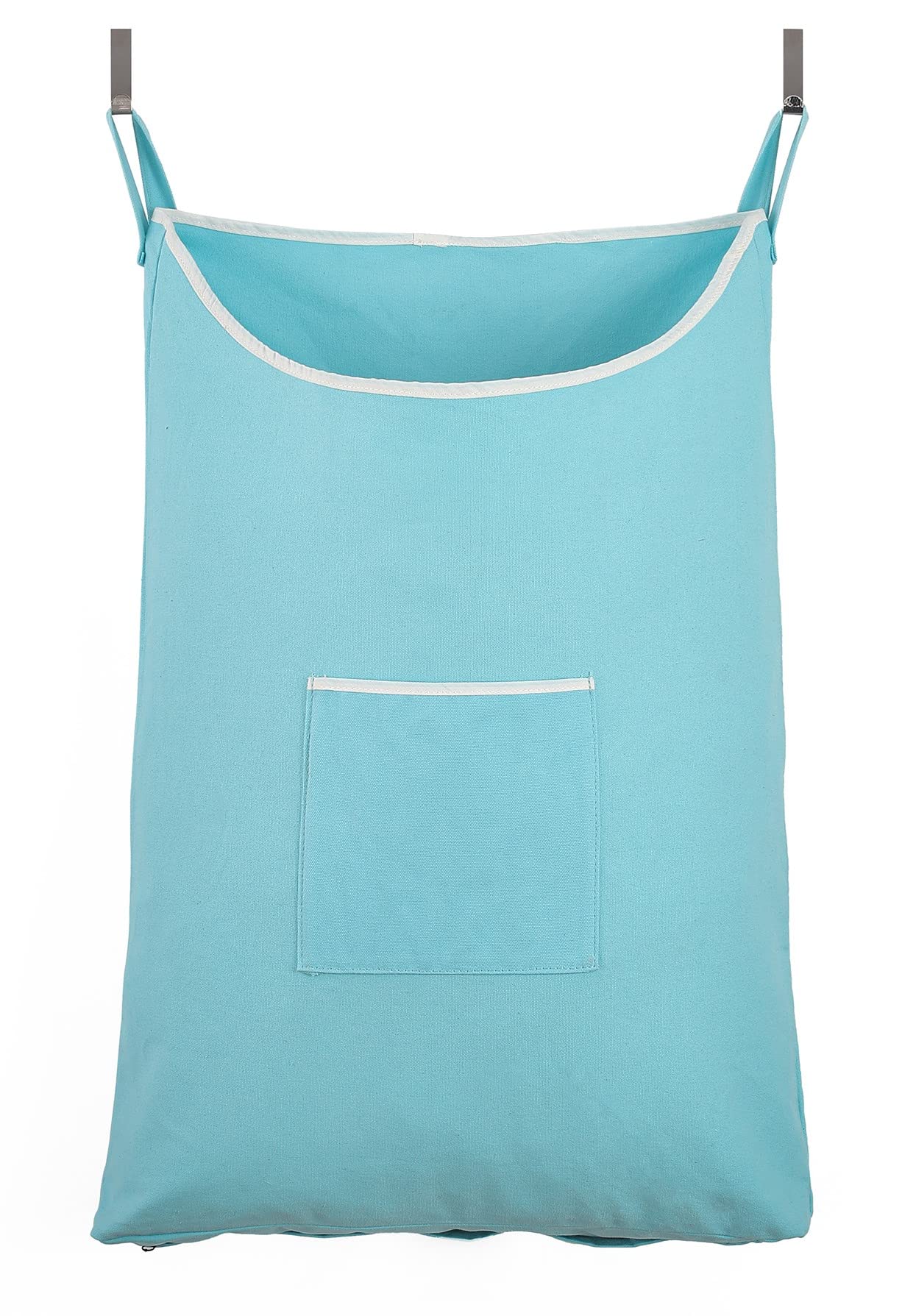 Gorisen Laundry Collector, Laundry Hamper, Door Hanging Laundry bag with hooks (Light blue, 65Liters)