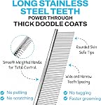 The Doodle Brush Grooming Kit, Slicker Dog Brush and Finishing Comb Set, Detangler & Dematting Grooming Tools for Dogs, Extra Long Pin Slicker & Metal Comb for Goldendoodle, Cockapoo, Cavapoo, Poodle