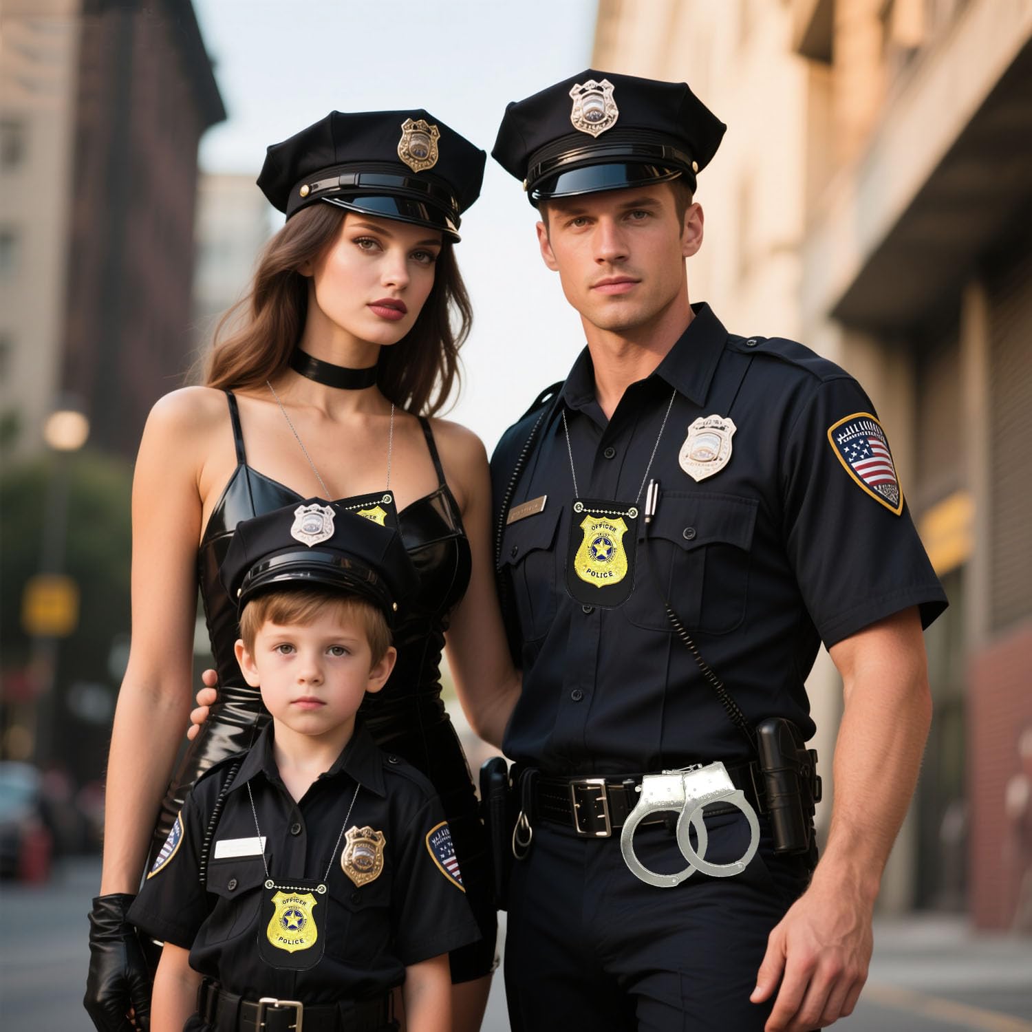 Bagtopia Police Costume Accessories for Adult Men Women Boys Kids 2 Pcs Police Officer Costume Set, Cop Handcuffs - Image 3