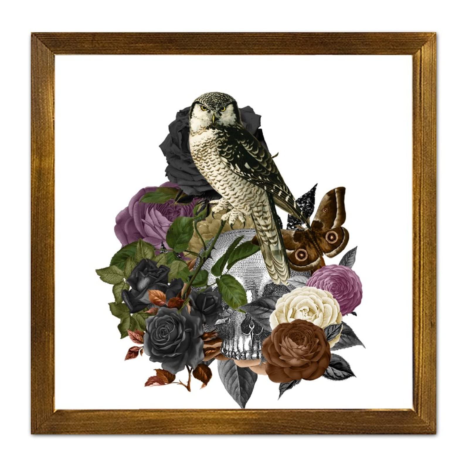 Plaque en bois fleur noire 30,5 cm : décoration murale d'exception