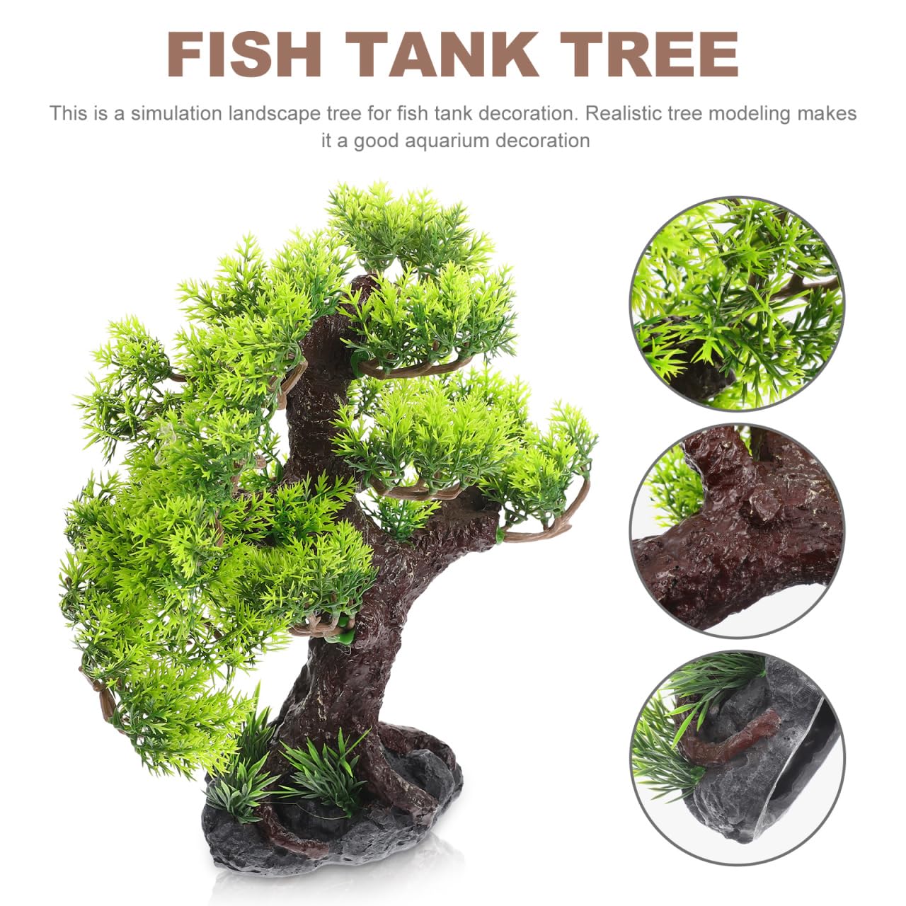 Healeved Albero paesaggistico Albero in resina per la decorazione Albero in resina Ornamento per acquari Decorazione per acquari Acquario Pianta in resina Falso Bonsai Albero Simulazione Albero Pianta
