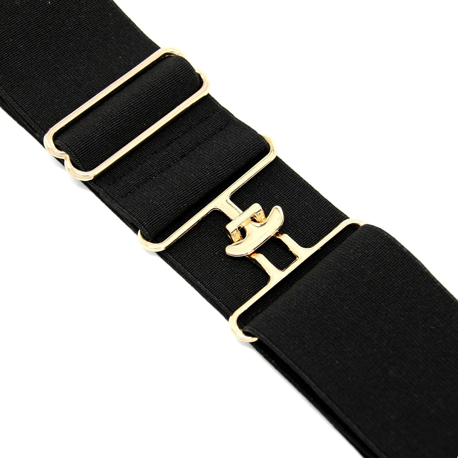 Equestrian Belt Bit Buckle, Equine Horsebit Stretchable, Womens/Mens Elastic Horseback Belt for Riding Breeches