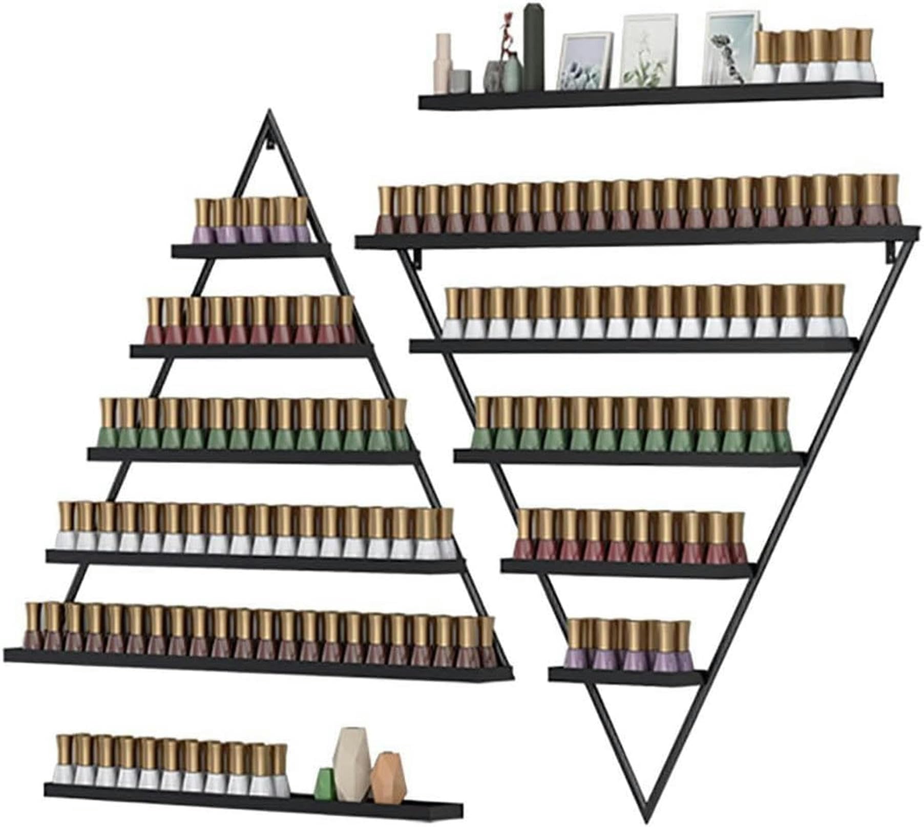 Estante de esmaltes de uñas triangular organizador de perfumes para pared