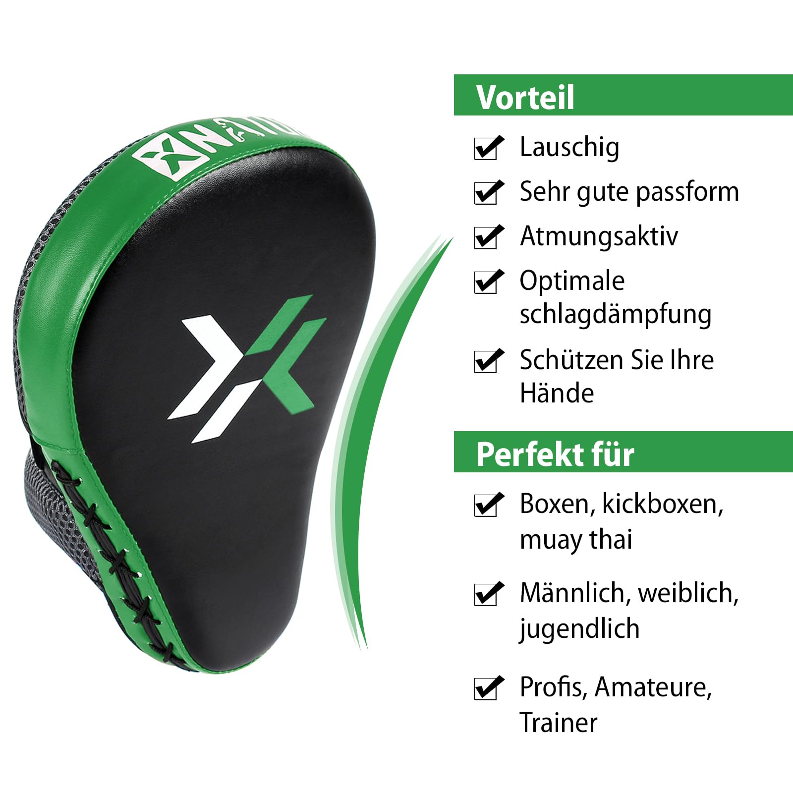 Pratzen Boxen mit hochwertiger Polsterung - 1 Paar Kickboxen Boxpratzen für optimale Schlagdämpfung,Trainerpratzen Boxing Pad für Männer Frauen